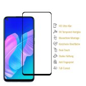 4x 9H Panzerglas für Huawei P40 Lite E FULL COVER Displayschutz Schutzglas Hartglas Schutzfolie Panzerfolie KLAR Tempered echtes Displayglas Glasfolie Displayfolie Folie Transparent