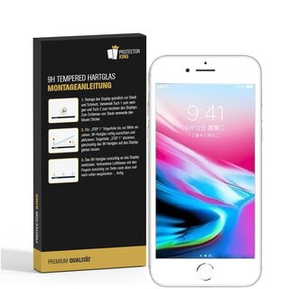 6x 9H Hartglasfolie fr iPhone 8 Plus FULL COVER 3D Panzerfolie Displayfolie WS