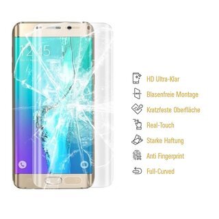 1x Panzerfolie fr Samsung Galaxy S6 Edge Plus FULL COVER Displayschutzfolie KLAR