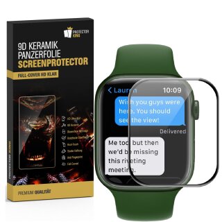 4x 9D Keramik-Glass für Apple Watch 7 / 8 45mm 3D KLAR Panzerfolie Displayschutz Schutzfolie Ceramic Screen-Protector