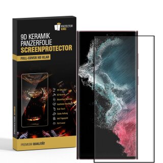 1x 9D Keramik-Glass für Samsung Galaxy S23 Ultra FULL COVER 3D KLAR Panzerfolie Displayschutz Schutzfolie Ceramic Screen-Protector