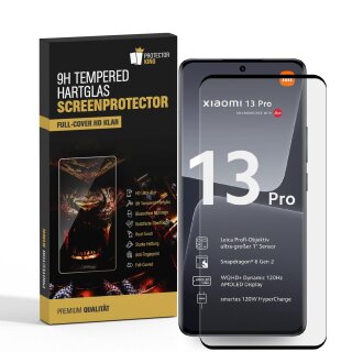 6x 9H Panzerglas für Xiaomi 13 Pro FULL CURVED Displayschutz Panzerfolie Schutzfolie Schutzglas DisplayglasHartglas echtes Tempered Sicherheitsglas Glasfolie