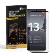 6x 9H Panzerglas für Xiaomi 13 Pro FULL CURVED Displayschutz Panzerfolie Schutzfolie Schutzglas DisplayglasHartglas echtes Tempered Sicherheitsglas Glasfolie