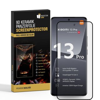 2x Panzerfolie fr Xiaomi 13 Pro FULL-CURVED KERAMIK Displayschutz Schutzfolie Displayfolie Folie ANTI-SHOK/ ANTI-LRATZ/ ANTI-BRUCH/ ANTI-STO
