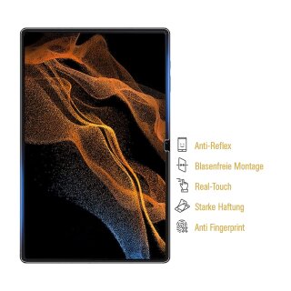 2x Displayschutzfolie fr SamsungGalaxy Tab S8 Ultra ANTI-REFLEX Schutzfolie MATT ENTSPIEGELT