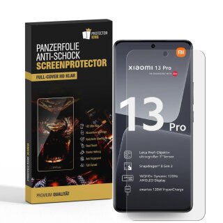4x Panzerfolie für Xiaomi 13 Pro FULL CURVED Displayschutz Schutzfolie KLAR/ ANTI-SHOCK/ ANTI-KRATZ/ ANTI-BRUCH/ ANTI-SCHMUTZ