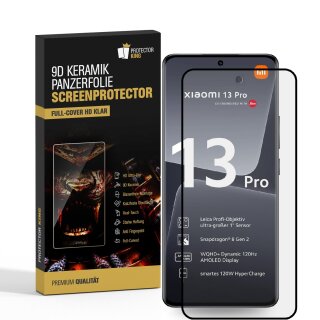 1x 9D Keramik-Glass für Xiaomi 13 Lite FULL COVER 3D KLAR Panzerfolie Displayschutz Schutzfolie Ceramic Screen-Protector