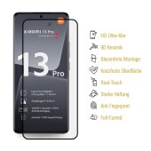 6x 9D Keramik-Glass für Xiaomi 13 Lite FULL COVER 3D KLAR Panzerfolie Displayschutz Schutzfolie Ceramic Screen-Protector
