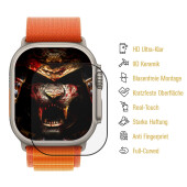 2x 9D Keramik-Glass für Apple Watch Ultra 49mm 3D KLAR Panzerfolie Displayschutz Schutzfolie Ceramic Screen-Protector