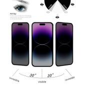 2x Blickschutz 9H Panzerhartglas für iPhone 15  Plus ANTI-SPIONAGE PRIVACY Displayschutz Panzerfolie Schutzfolie echtes Tempered Panzerglas Schutzglas Screen Protector
