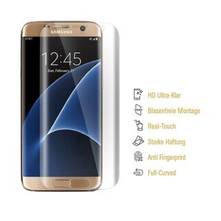 1x Displayfolie fr Samsung Galaxy S7 Edge FULL COVER Displayschutzfolie HD KLAR
