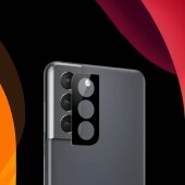 2x Kamera 9H Panzerhartglas für Samsung Galaxy S21 FE 3D KLAR Schwarzes ECHTES TEMPERED Panzerglas Kameraglas Kamerhartglas Kameraschutzglas Schutzglas Schutzfolie Panzerfolie