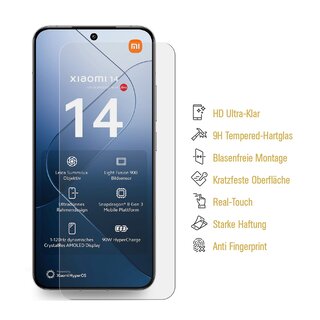 2x 9H Panzerhartglas fr Xiaomi 14 3D KLAR Displayschutz Schutzglas Schuzfolie ECHTES TEMPERED Panzerglas Screen Protector