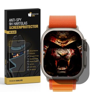 6x ANTI-SPY 9H Panzerglas für Apple Watch Ultra 49 mm PRIVACY echtes Tempered Panzerhartglas Displayschutz Schutzglas Schutzfolie Panzerfolie Screen-Protector