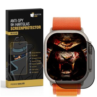 3x Blickschutz 9H Panzerhartglas für Apple Watch Ultra 49mm ANTI-SPY PRIVACY echtes Tempered Panzerglas Displayschutz Schutzglas Schutzfolie Screen-Protector
