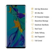 3x Blickschutz 9H Panzerhartglas für Huawei P30 Pro Anti-Spion Displayschutz Panzerfolie Schutzfolie echtes Tempered Panzerglas Schutzglas Screen Protector