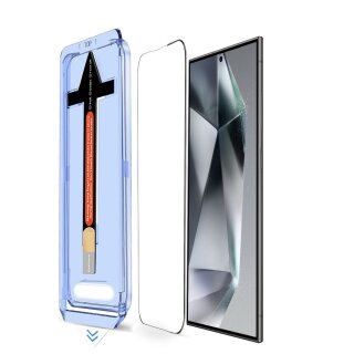 2x 9H Panzerglas für Samsung Galaxy S24 Ultra 3D KLAR Staubfreie Installation echtes Tempered Glass Panzerhartglas Schutzglas Displayschutz Schutzfolie