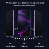 5x Blickschutz 9H Panzerglas für iPhone 15 Pro PRIVACY ANTI-SPY Staubfreie Installation echtes Tempered Panzerhartglas Schutzglas Screen-Protector #1 #1