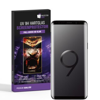 3x UV-Liquid 9H Panzerglas für Samsung Galaxy S9 3D KLAR echtes Tempered Panzerhartglas Schutzglas Displayschutz Panzerfolie Schutzfolie Screen Protector