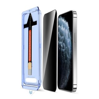 6x Blickschutz 9H Panzerglas für iPhone 11 Pro Max 3D KLAR PRIVACY ANTI-SPY Staubfreie Installation echtes Tempered Panzerhartglas Schutzglas Displayschutz Schutzfolie Screen-Protector