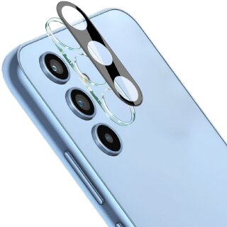 2x Kamera 9H Panzerhartglas für Samsung Galaxy A55 5G 3D KLAR Schwarzes echtes Tempered Panzerglas Kameraglas Kamerhartglas Kameraschutzglas Schutzglas Schutzfolie Screen Protector