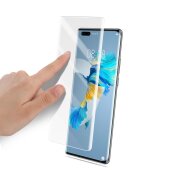 3x UV-Liquid 9H Panzerglas für Huawei Mate 40 Pro 3D KLAR echtes Tempered Panzerhartglas Schutzglas Displayschutz Panzerfolie Schutzfolie Screen Protector