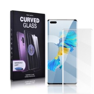 4x UV-Liquid 9H Panzerglas für Huawei Mate 40 Pro 3D KLAR echtes Tempered Panzerhartglas Schutzglas Displayschutz Panzerfolie Schutzfolie Screen Protector