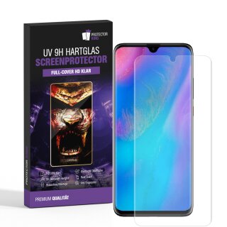 4x UV-Liquid 9H Panzerglas für Huawei P30 Lite 3D KLAR echtes Tempered Panzerhartglas Schutzglas Displayschutz Panzerfolie Schutzfolie Screen Protector