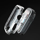 Schutzhülle für Apple Watch 7/ 8/ 9 41 mm Smartwatch Schutz Hülle Case Cover Tasche Transparent Uhr Bumper ANTI-SHOCK/ ANTI-STOß