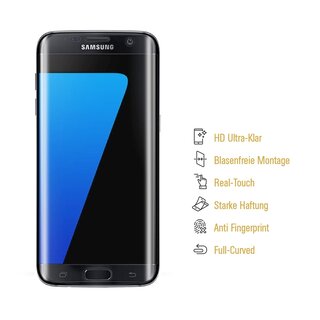 4x Displayfolie fr Samsung Galaxy S7 FULL-COVER Displayschutzfolie HD KLAR