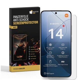 4x 9H Panzerglas für Xiaomi 14 Nano-Glass Anti-Reflex Matt Displayschutz Schutzglas Schutzfolie Panzerfolie Screen-Protector ANTI-SHOK ANTI-BRUCH-ANTI-STOß