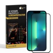 4x 9D Keramik-Glass für iPhone 14 FULL COVER 3D KLAR Panzerfolie Displayschutz Schutzfolie Ceramic Screen-Protector