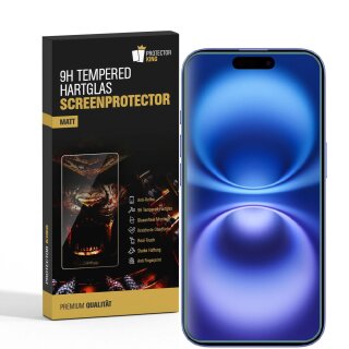 1x 9H Panzerglas für iPhone 16 matt Anti-Reflex entspiegelt echtes Tempered Glass Panzerfolie Displayschutz Schutzglas Schutzfolie Screen-Protector