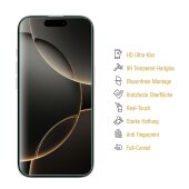 4x 9H Panzerglas für iPhone 16 Pro 3D A++ KLAR EXTREM HART echtes Tempered Glass Panzerfolie Displayschutz Schutzglas Hartglas Schutzfolie Screen-Protector