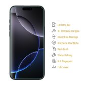 3x 9H Panzerglas für iPhone 16 Pro Max 3D A++ KLAR EXTREM HART echtes Tempered Glass Panzerfolie Displayschutz Schutzglas Hartglas Schutzfolie Screen-Protector