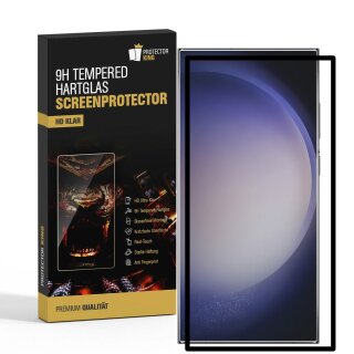 5x 9H Panzerglas für Samsung Galaxy S24 Ultra 3D A++ KLAR mit Montagerahmen echtes Tempered Glass Panzerfolie Displayschutz Schutzglas Hartglas Schutzfolie Screen-Protector
