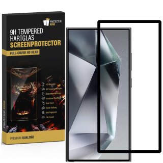 1x 9H Panzerglas für Samsung Galaxy S24 Ultra FULL COVER HD KLAR mit Montagerahmen echtes Tempered Glass Panzerfolie Displayschutz Schutzglas Schutzfolie Screen-Protector