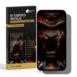 1x Anti-Spy 9H Panzerglas für iPhone 15 Pro Blickschutz mit Montagerahmen Privacy echtes Tempered Glass Panzerfolie Displayschutz Schutzfolie Schutzglas Screen Protector