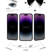 4x Anti-Spy 9H Panzerglas für iPhone 14 Pro Blickschutz mit Montagerahmen Privacy echtes Tempered Glass Panzerfolie Displayschutz Schutzfolie Schutzglas Screen Protector