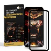 2x 9H Panzerglas für iPhone 14 Pro Max FULL COVER HD KLAR mit Montagerahmen echtes Tempered Glass Panzerfolie Displayschutz Schutzglas Schutzfolie Screen-Protector