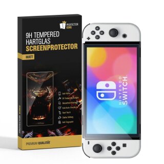 6x 9H Panzerglas für Nintendo Switch Oled matt Anti-Reflex entspiegelt echtes Tempered Glass Displayschutz Schutzglas Hartglas Schutzfolie Screen-Protector
