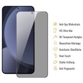 3x Blickschutz 9H Panzerglas für Samsung Galaxy S25 Plus Full-Cover Anti-Spy Privacy Sichtschutz echtes Tempered Glass Schutzfolie Schutzglas Displayschutz Screen-Protector