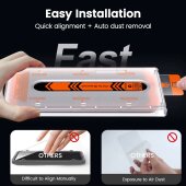 4x 9H Panzerglas für Samsung Galaxy S25 Edge HD klar Auto Dust Elimination Montagehilfe Displayschutz Schutzglas Schutzfolie echtes Tempered Glass Screen-Protector