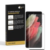 5x 9H Panzerglas für Samsung Galaxy S21 Ultra FULL CURVED Displayschutz Schutzglas Panzerfolie Schutzfolie Hartglas Displayglas Tempered Glasfolie Sicherheitsglas Echtglas