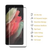 5x 9H Panzerglas für Samsung Galaxy S21 Ultra FULL CURVED Displayschutz Schutzglas Panzerfolie Schutzfolie Hartglas Displayglas Tempered Glasfolie Sicherheitsglas Echtglas