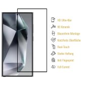 2x Keramik-Glass für Samsung Galaxy S25 Ultra FULL COVER HD KLAR Ceramic Displayschutz Schutzfolie Anti-Schmutz, Anti-Kratz, Anti-Shock, Screen-Protector