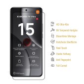4x 9H Panzerglas für Xiaomi 15 Ultra Full-Curved HD klar echtes Tempered Glass Displayschutz Schutzglas Schutzfolie Screen-Protector