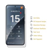 5x 9H Panzerglas für Xiaomi 15 FULL COVER matt Anti-Reflex entspiegelt echtes Tempered Glass Panzerfolie Displayschutz Schutzglas Hartglas Schutzfolie Screen-Protector
