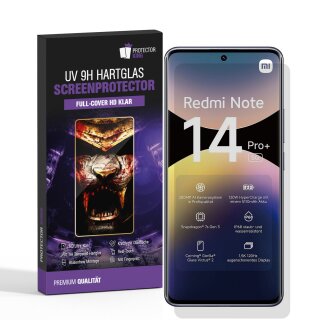 3x 9H Panzerglas für Xiaomi Redmi Note 14 Pro Plus FULL-CURVED HD KLAR UV-Liquid echtes Tempered Glass Displayschutz Schutzglas Schutzfolie Screen-Protector