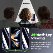 2x Blickschutz 9H Panzerglas für Samsung Galaxy S25 Ultra Full-Screen Anti-Spy Privacy Auto Staubentfernung Schutzglas Displayschutz Schutzfolie Screen-Protector